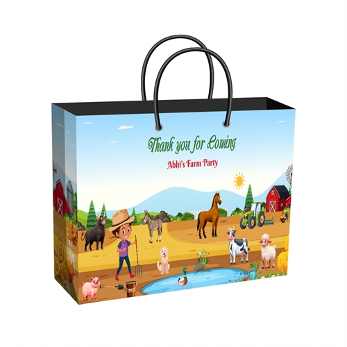 At the Farm Theme Party Supplies | Wide Gift Bag | Plain or Personalized